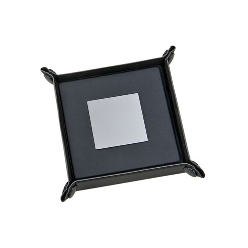 Black Leatherette Coaster Set of 5 – Elegant Home Decor Gift