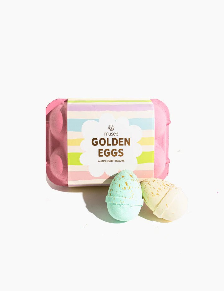 Pink Golden Egg Bath Bombs Set of 6 – Grapefruit & Gold Shimmer Mini Bath Balms | Gift for Her