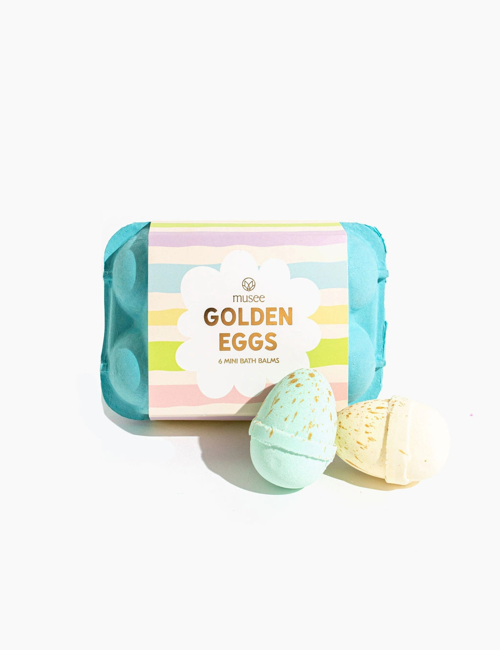 Blue Golden Egg Bath Bombs – Shimmer Mini Bath Balms Set | Gift for Her