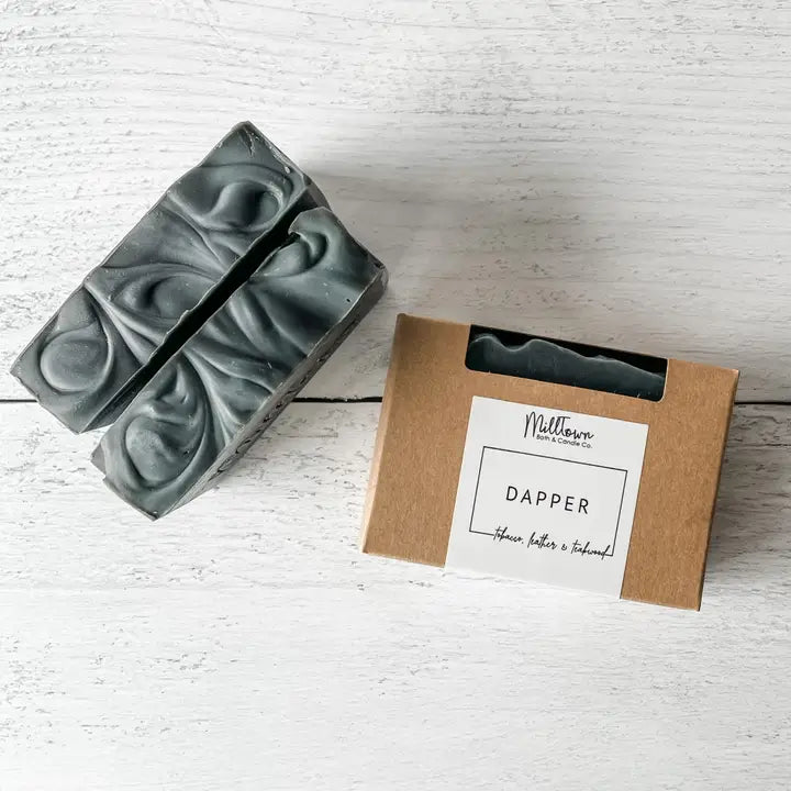 Dapper Handmade Bar Soap for Men – Tobacco, Leather & Teakwood Scent | Unique Gift for Him